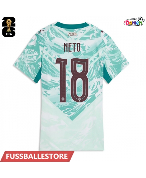 Günstige Portugal Pedro Neto #18 Auswärtstrikot Damen WM 2026 Kurzarm